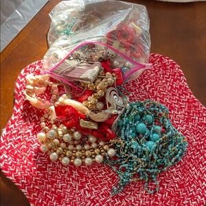Bagful of Colorful Jewelry Pieces for re-stringing making art